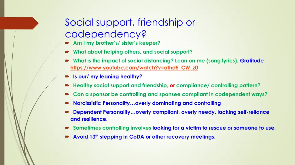 social support friendship or codependency