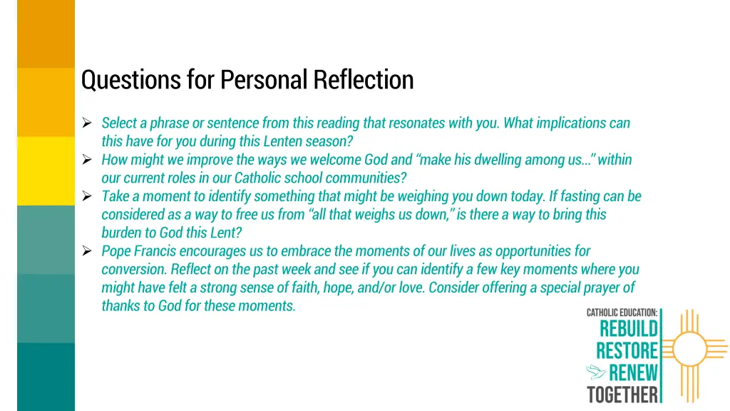 questions for personal reflection 1