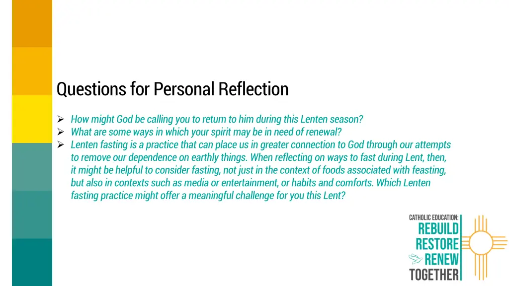 questions for personal reflection