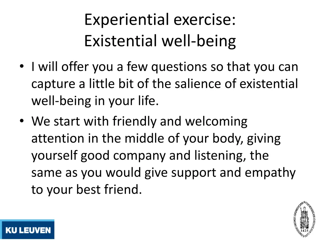 experiential exercise existential well being