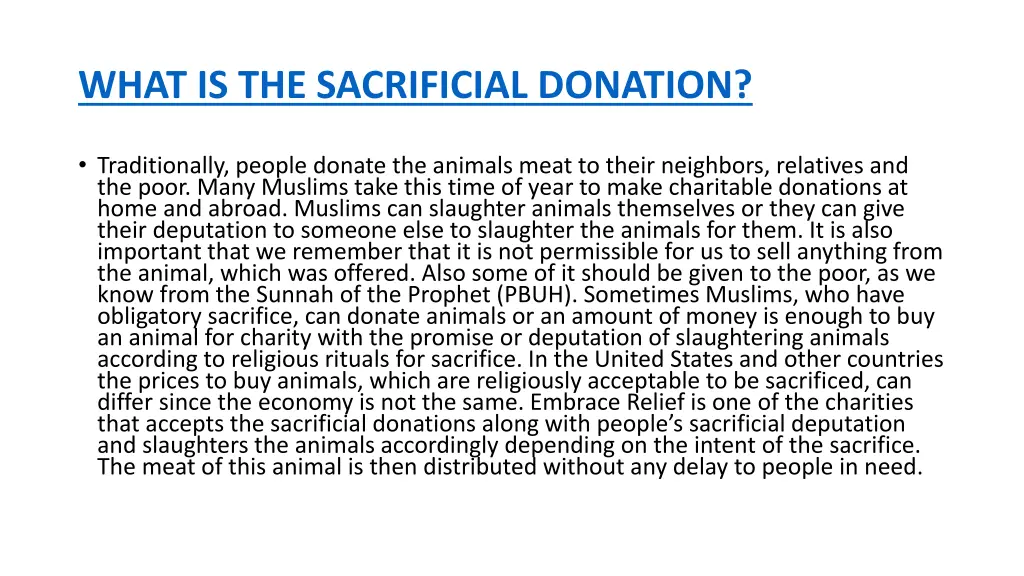 what is the sacrificial donation