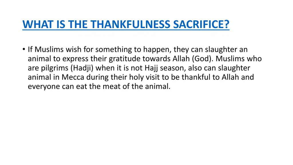 what is the thankfulness sacrifice