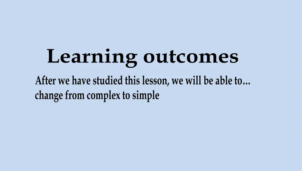 learning outcomes