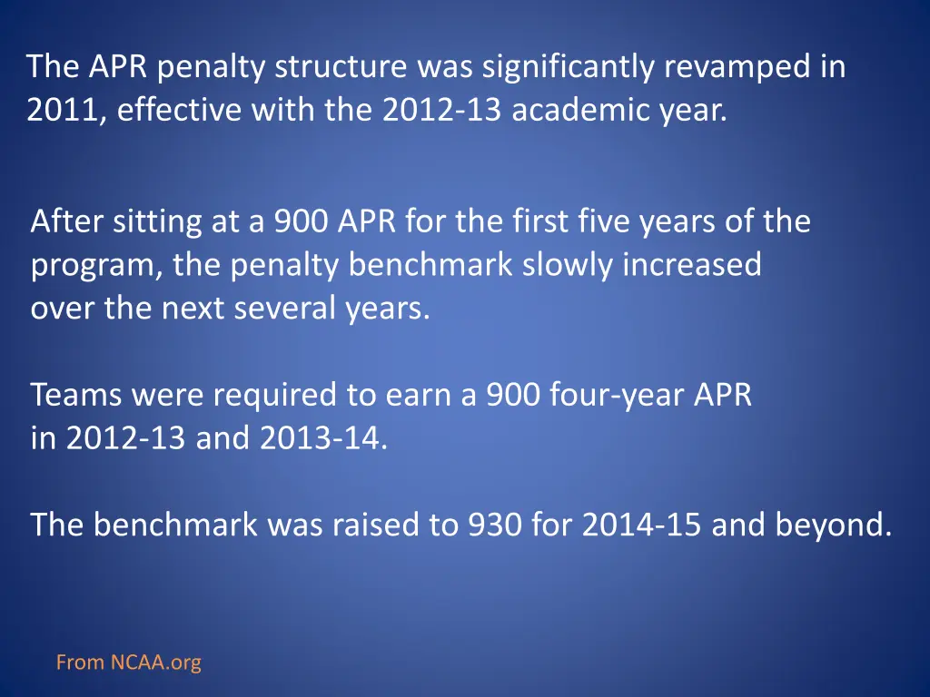 the apr penalty structure was significantly