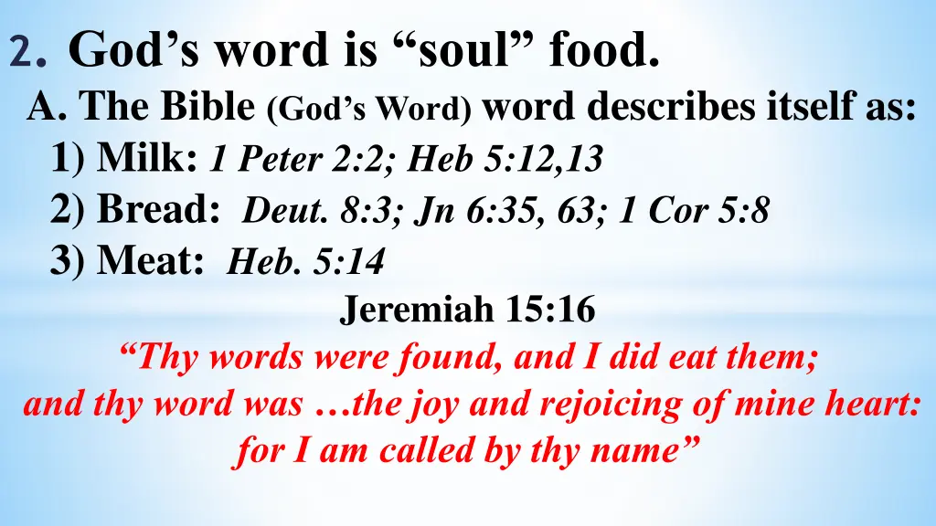 2 god s word is soul food a the bible god s word