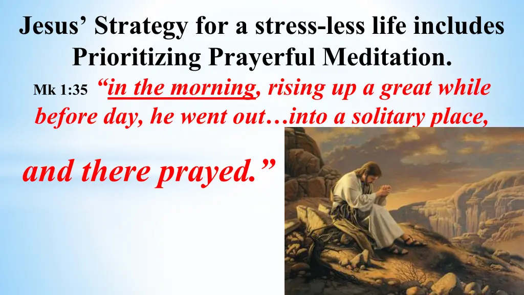 jesus strategy for a stress less life includes