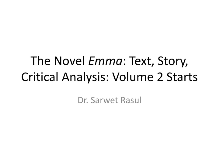 the novel emma text story critical analysis