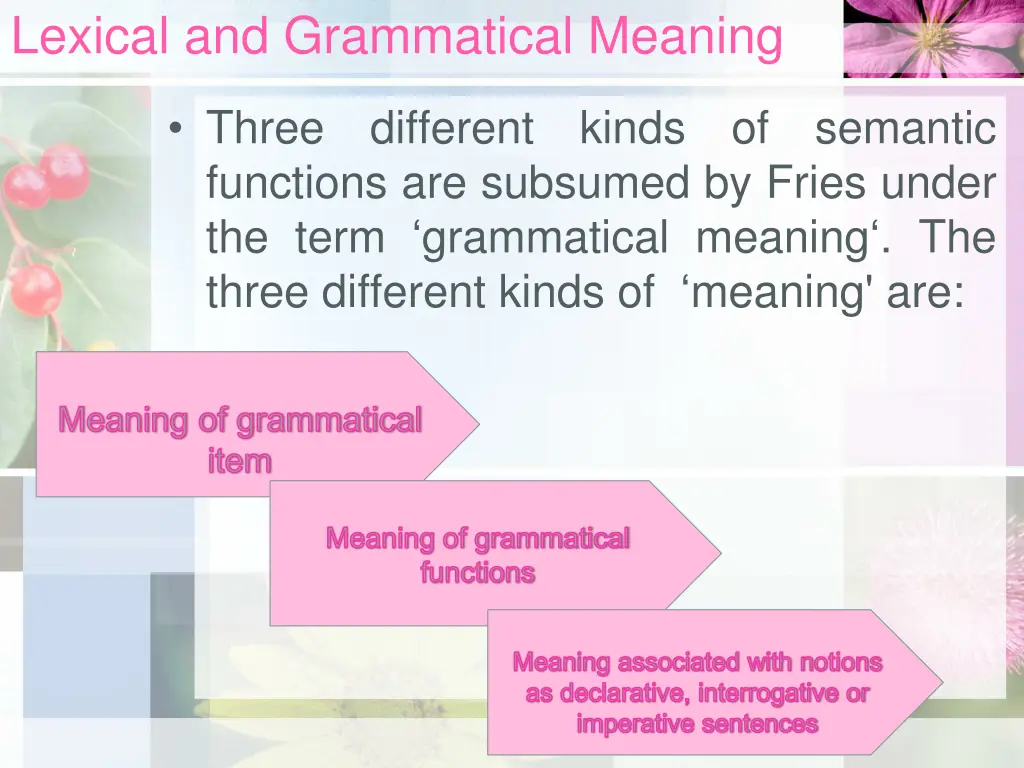 lexical and grammatical meaning