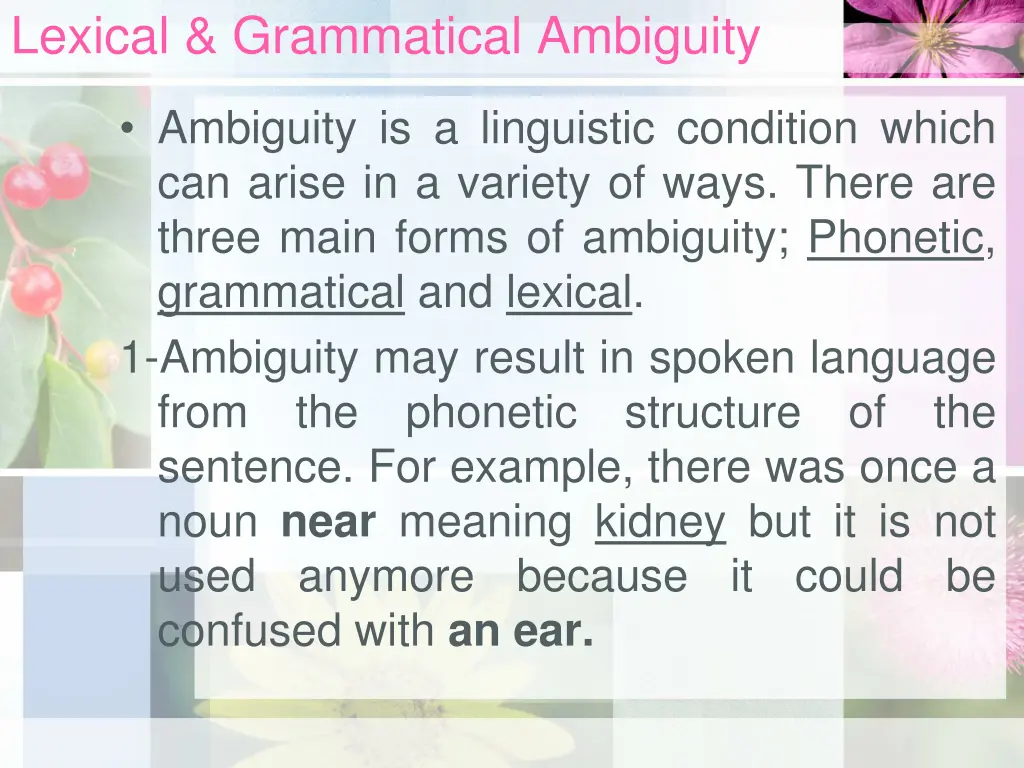 lexical grammatical ambiguity