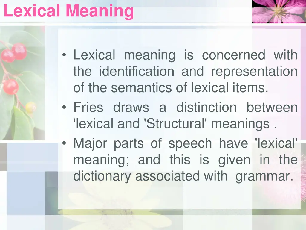 lexical meaning