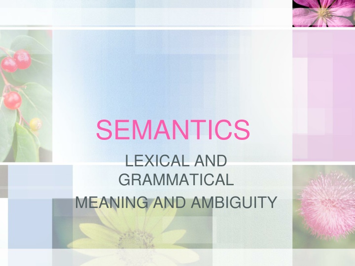 semantics lexical and grammatical meaning