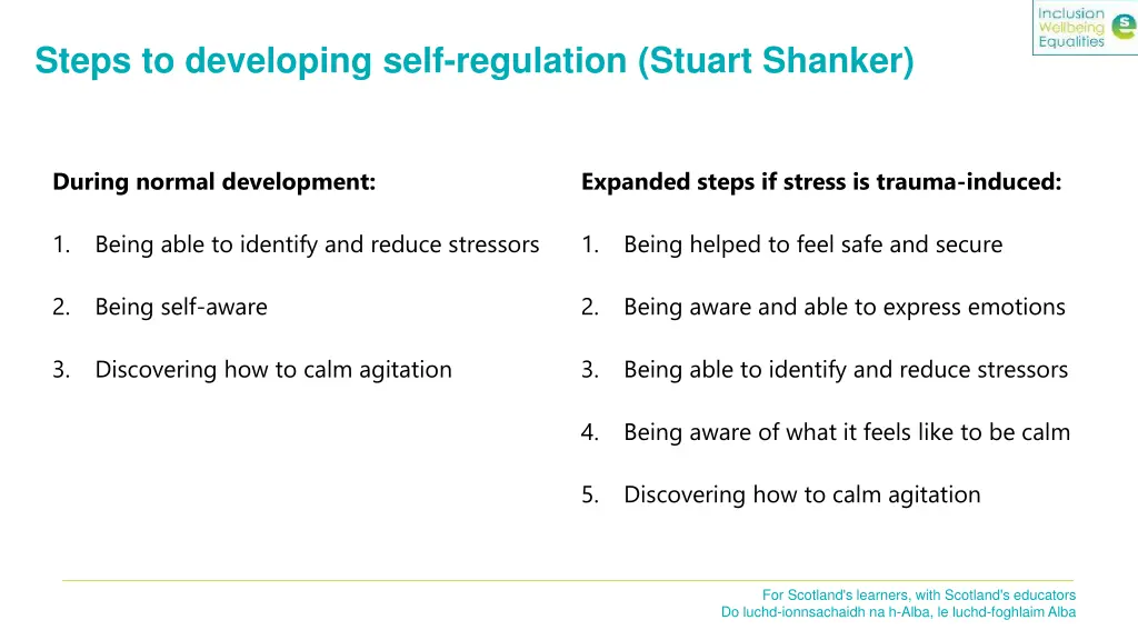 steps to developing self regulation stuart shanker