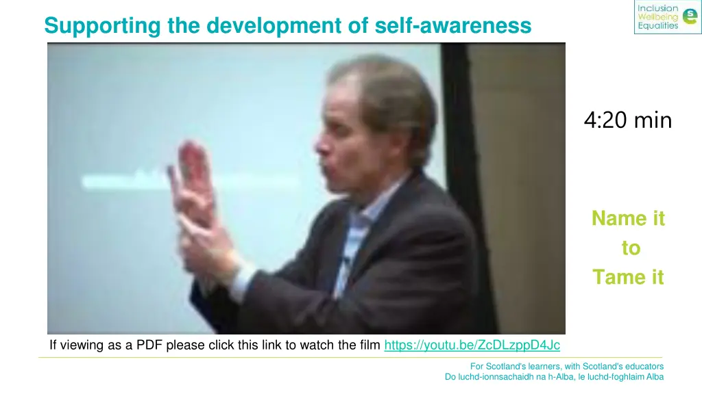 supporting the development of self awareness