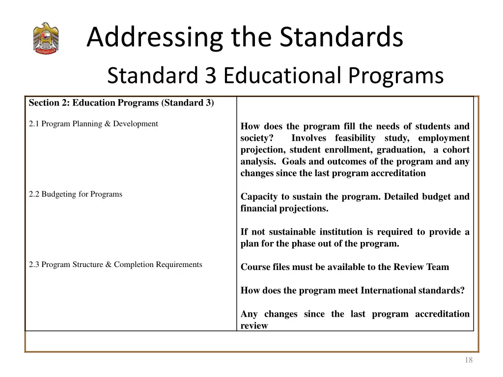 addressing the standards standard 3 educational