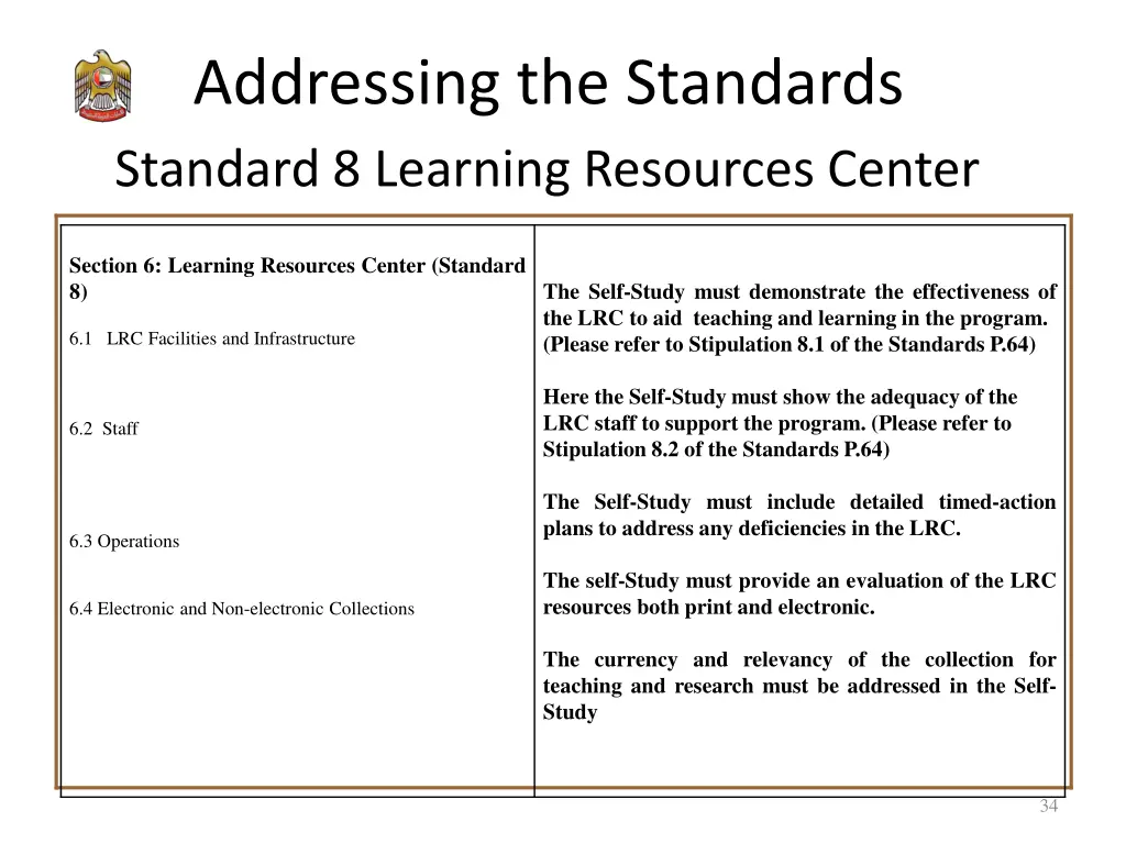 addressing the standards standard 8 learning