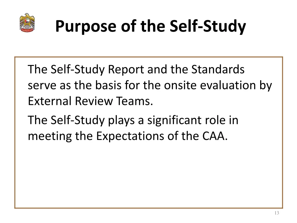 purpose of the self study