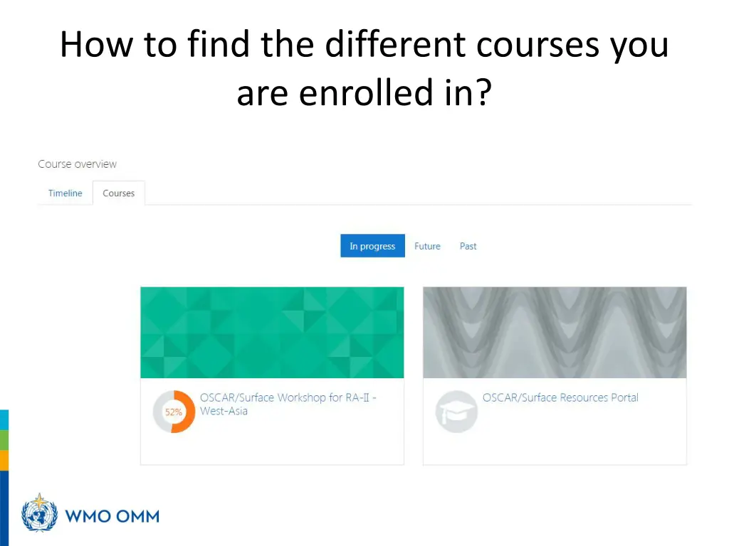 how to find the different courses 1