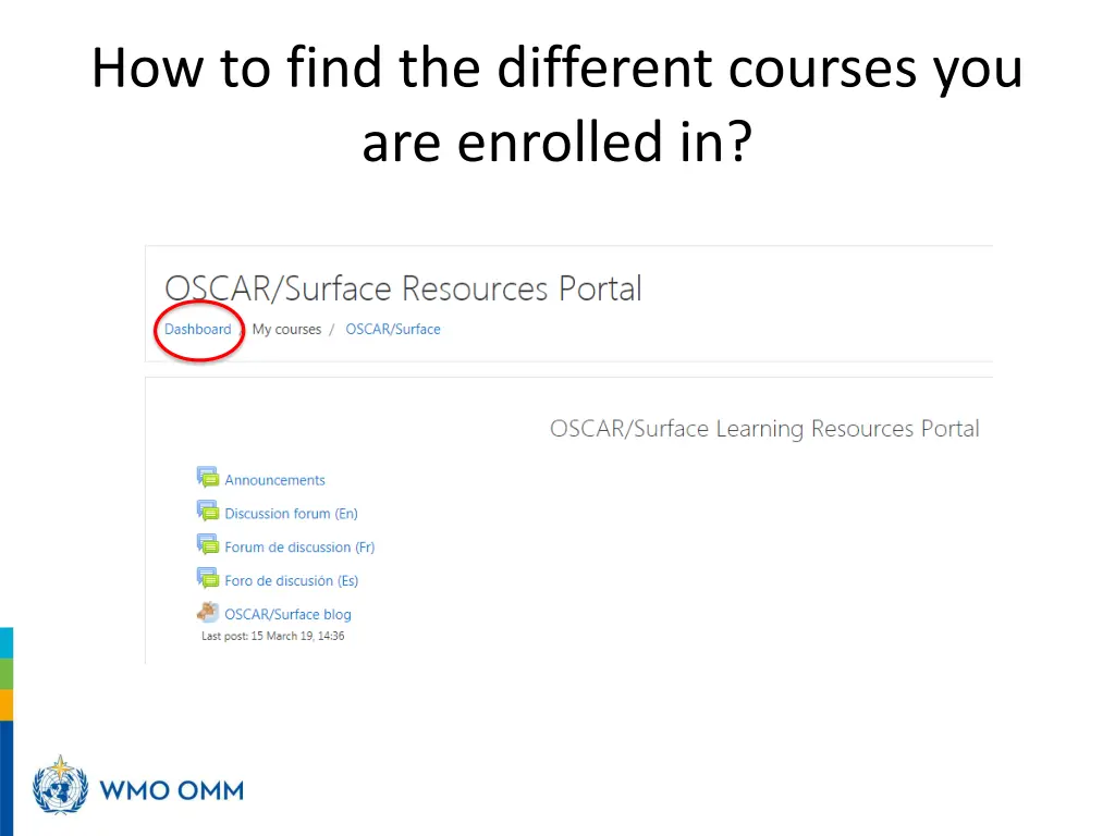 how to find the different courses