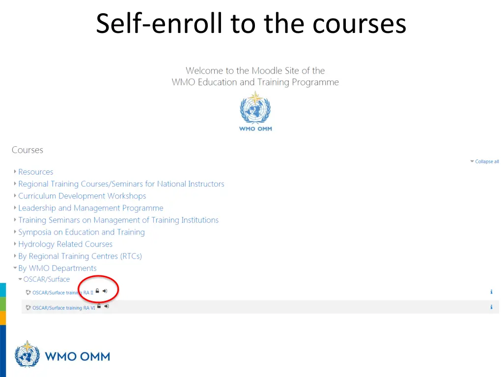 self enroll to the courses