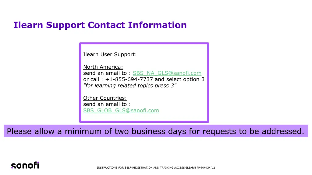 ilearn support contact information