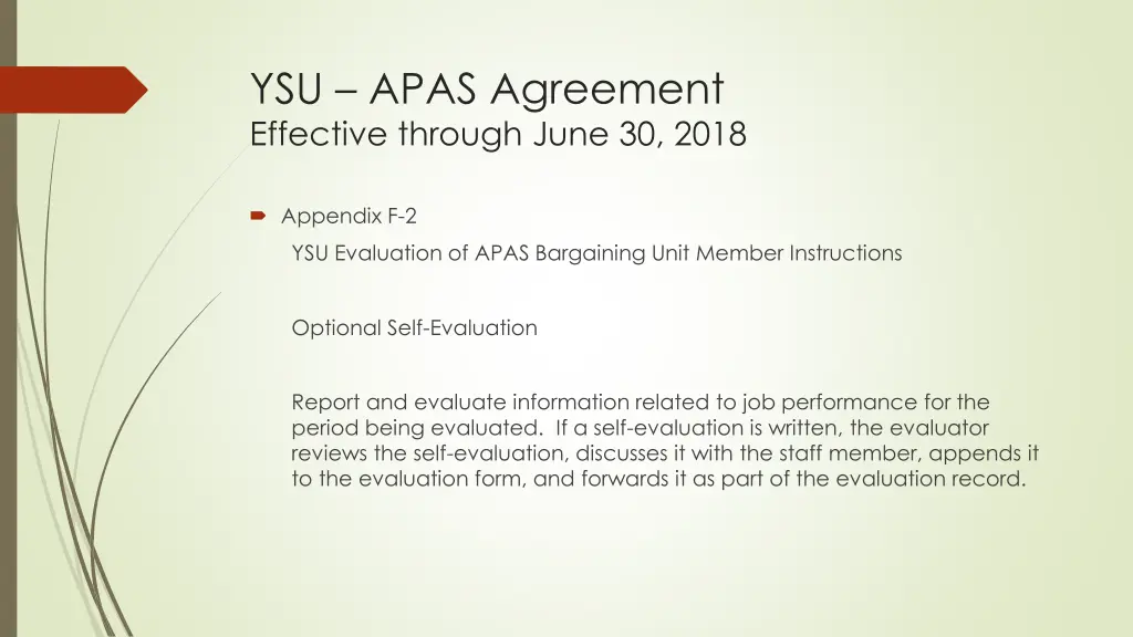 ysu apas agreement effective through june 30 2018