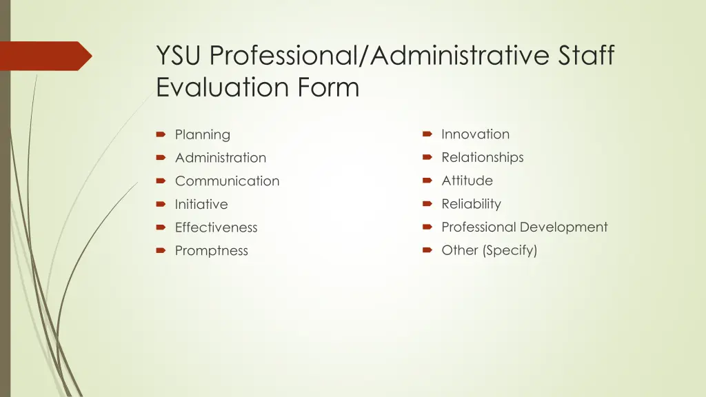 ysu professional administrative staff evaluation