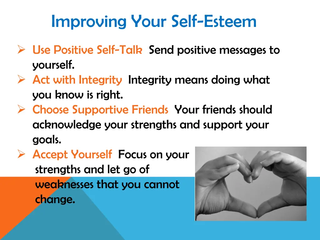 improving your self esteem