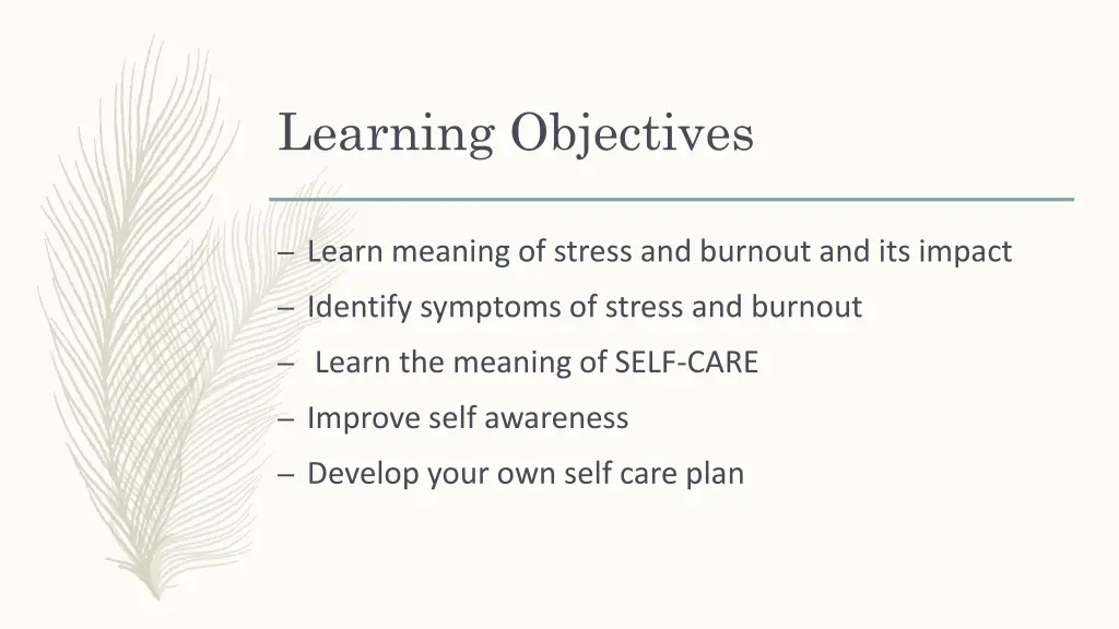 learning objectives