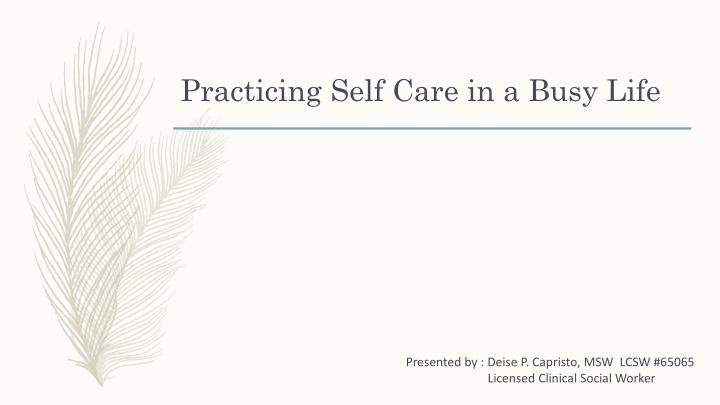 practicing self care in a busy life