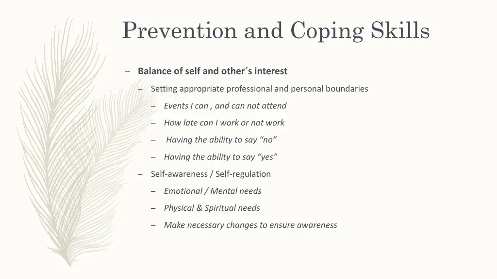 prevention and coping skills