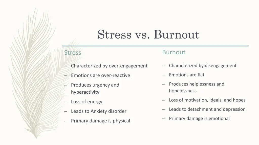 stress vs burnout