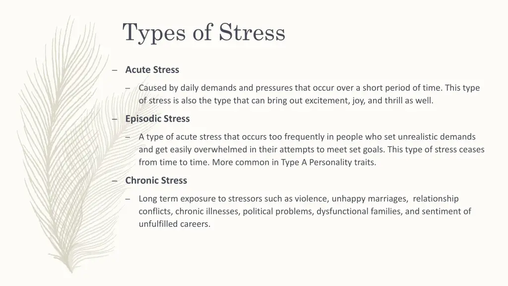 types of stress