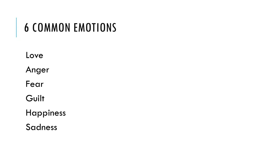 6 common emotions