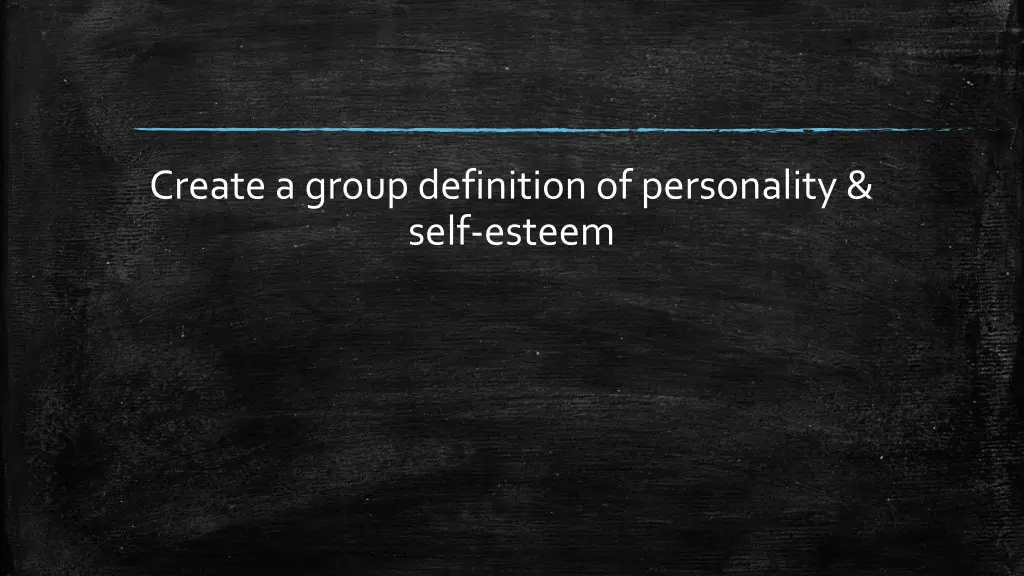 create a group definition of personality self