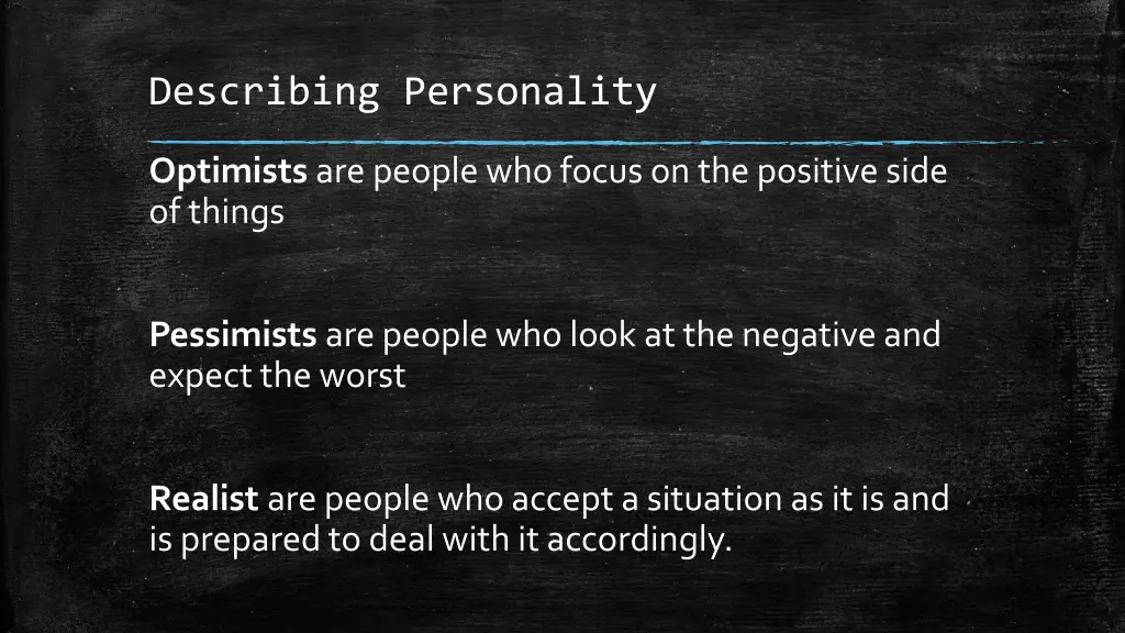 describing personality 1