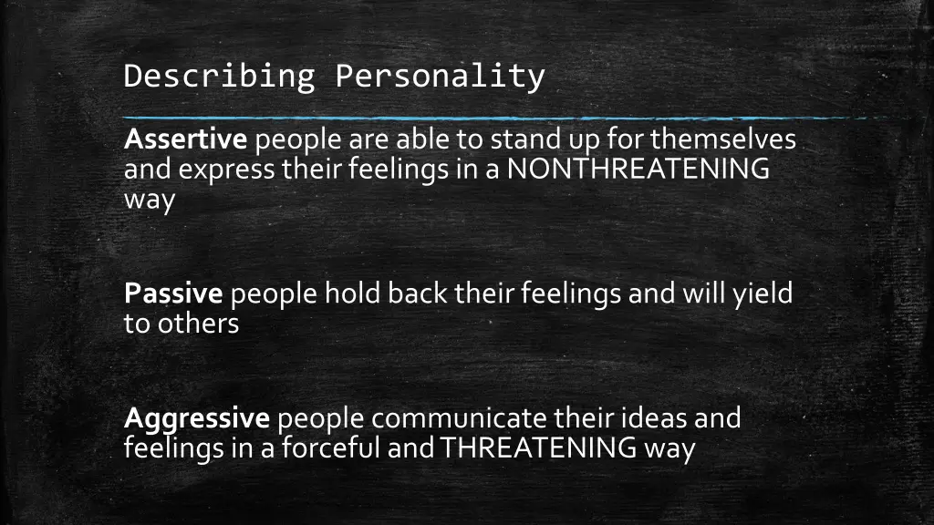 describing personality 2