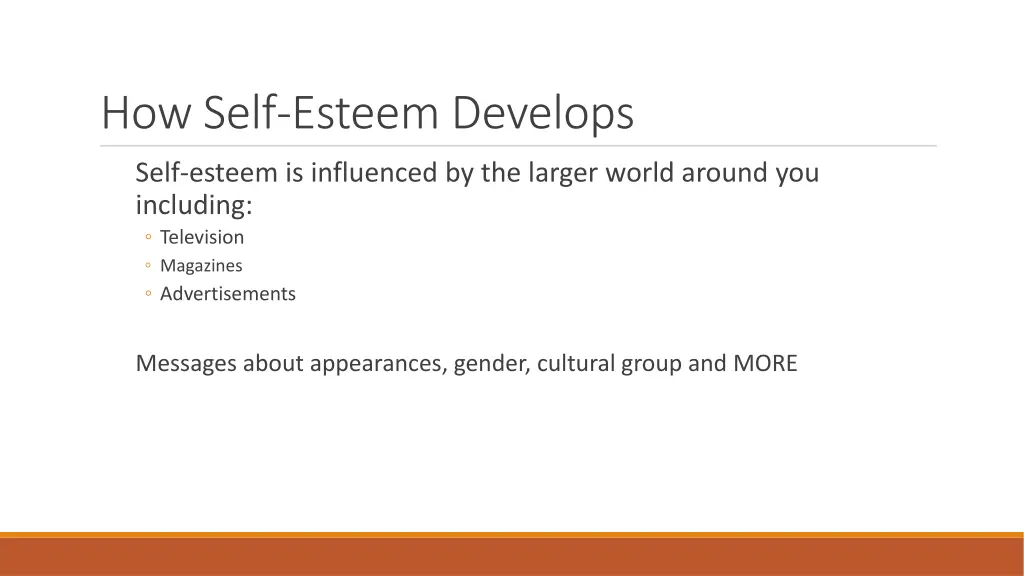 how self esteem develops 1