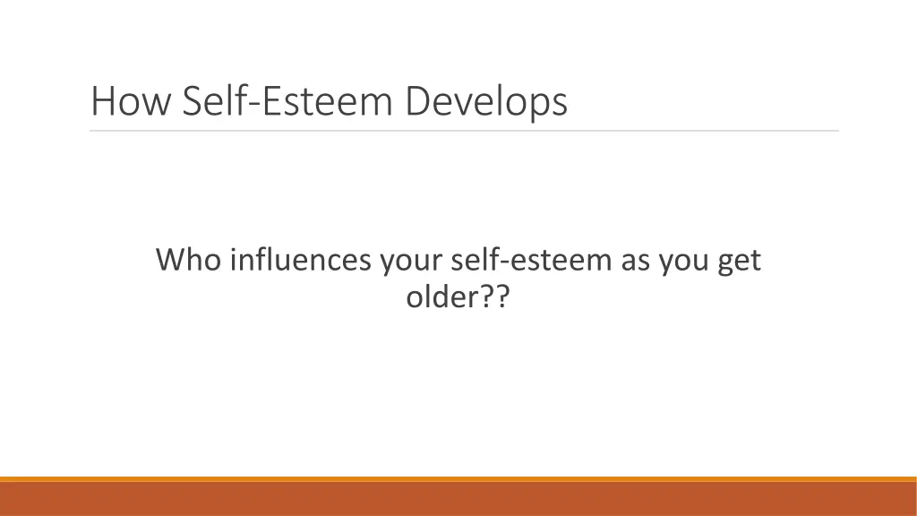 how self esteem develops 2