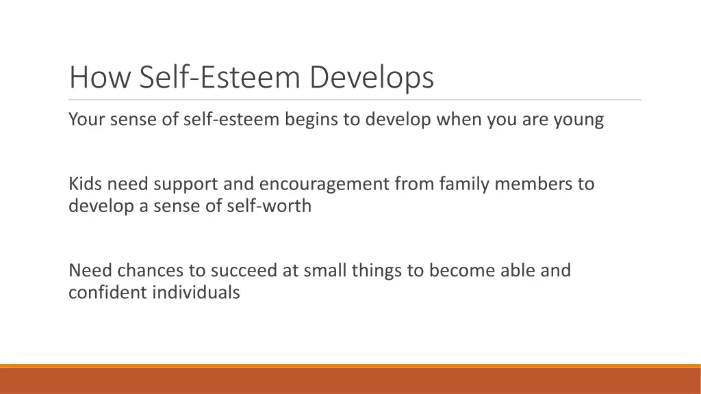 how self esteem develops