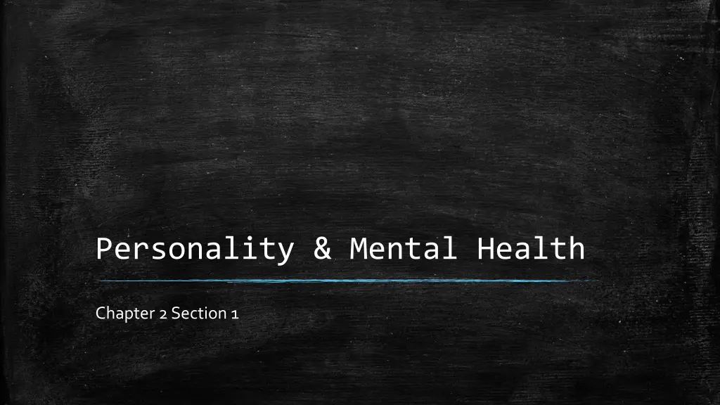 personality mental health