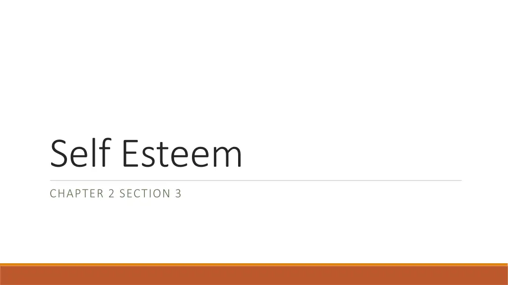 self esteem
