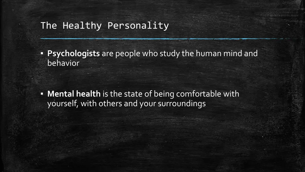 the healthy personality