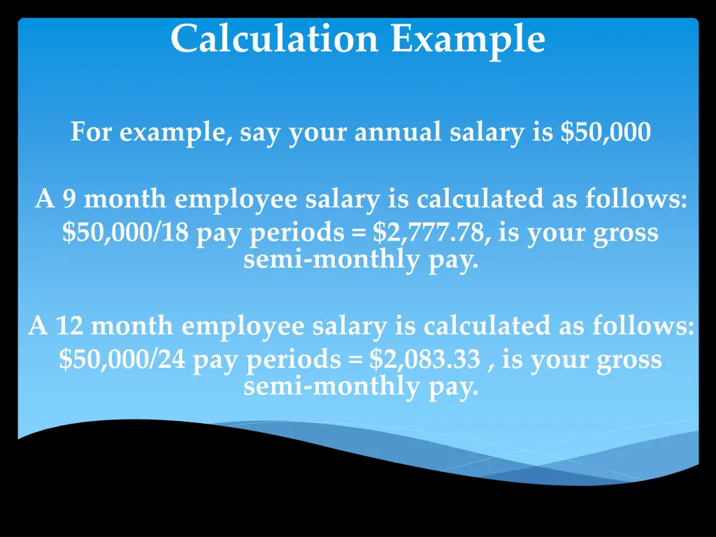 calculation example