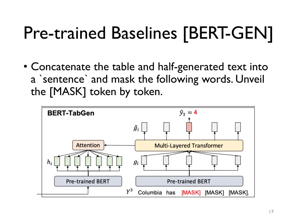 pre trained baselines bert gen