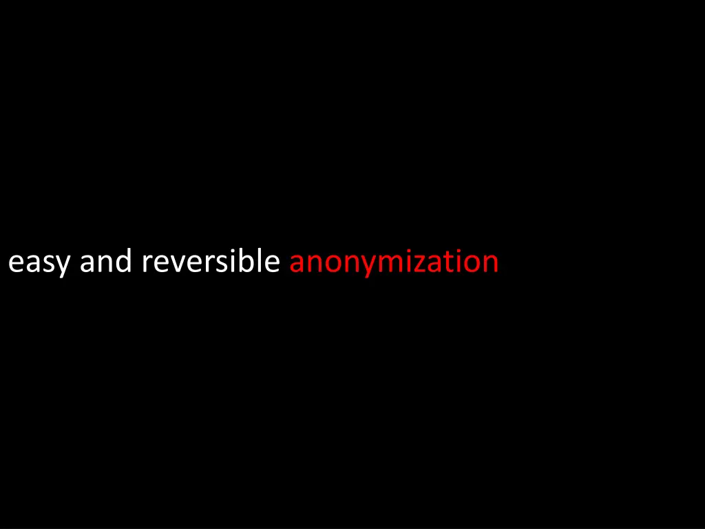 easy and reversible anonymization