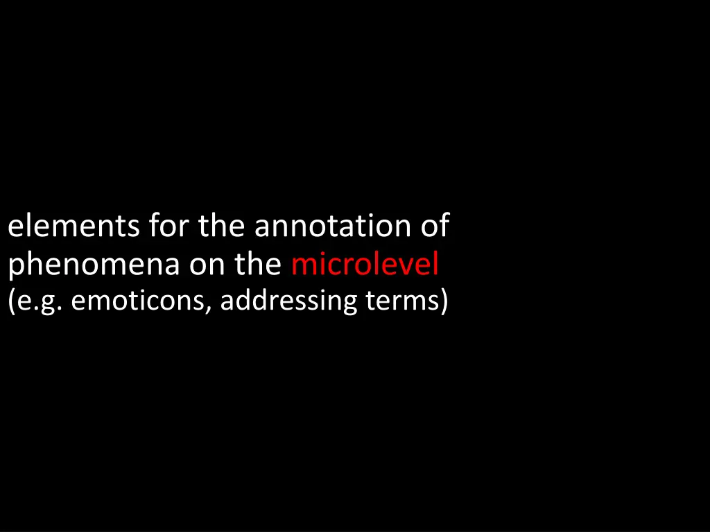 elements for the annotation of phenomena