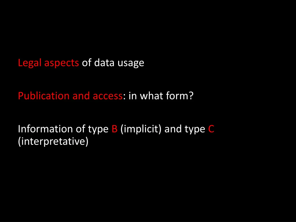 legal aspects of data usage