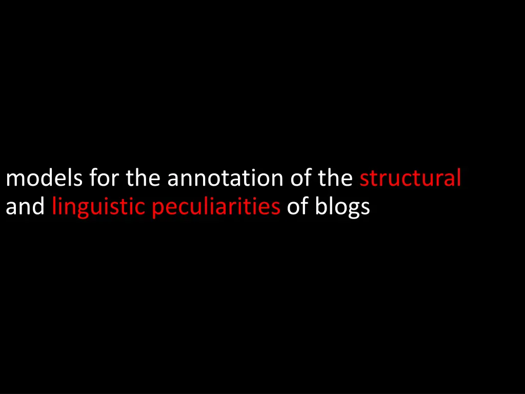 models for the annotation of the structural