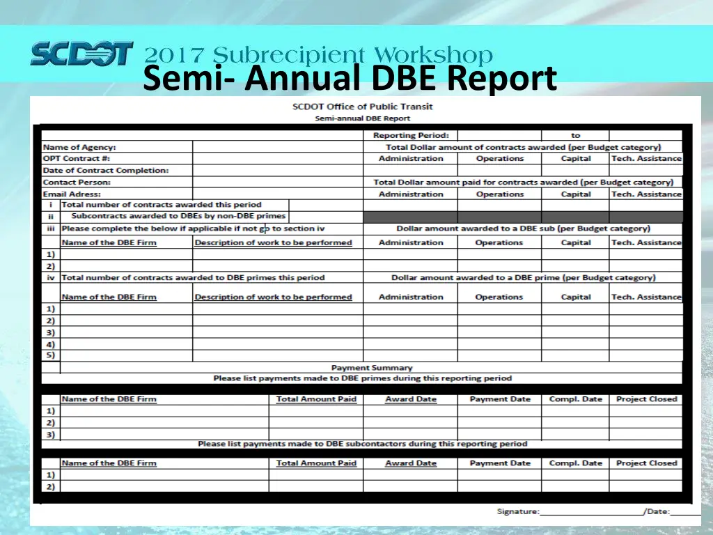 semi annual dbe report