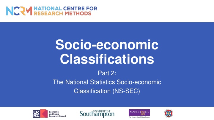 socio economic classifications part